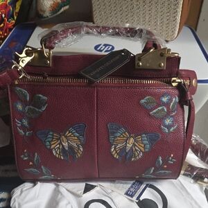 Nwt Foley And Corrina Burgundy Bag